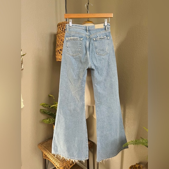 Light Blue Flared Women Jeans - Picture 7 of 11